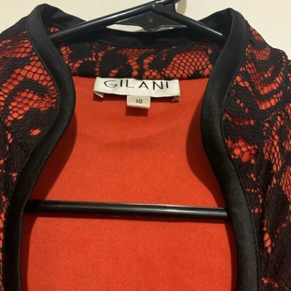Red & Black Lace Bolero Jacket Gothic Witchy Vixen Style (Gilani, Size 10) - Picture 3 of 7